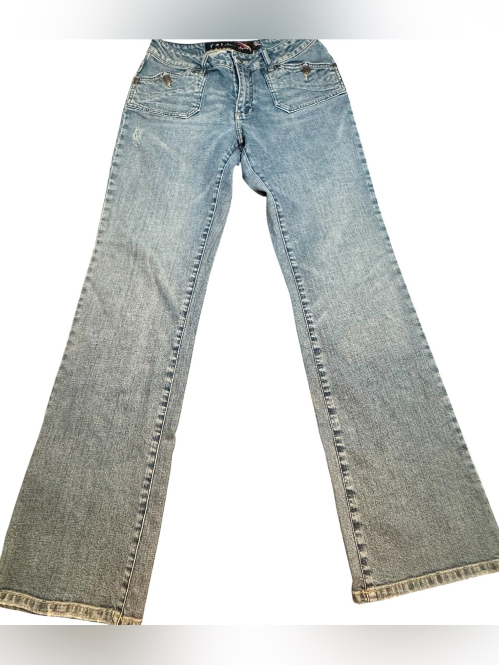 PZI Denim Jeans Womens Size 10 Light Wash Bootcut Stretch Blue Jeans Y2K